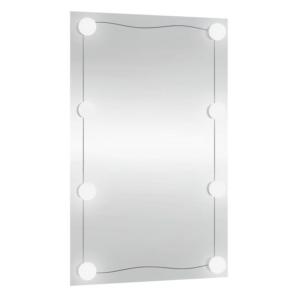 vidaXL Miroir mural avec lumi&egrave;res LED 40x60 cm verre rectangulaire