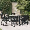 vidaXL Ensemble &agrave; manger de jardin 7 pcs Noir Rotin PVC