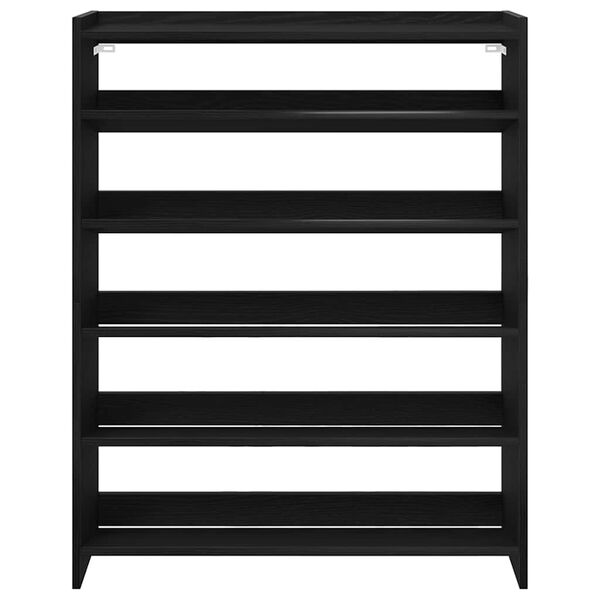 vidaXL &Eacute;tag&egrave;re &agrave; chaussures noir 80x25x100 cm bois d'ing&eacute;nierie