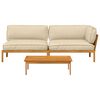 vidaXL Ensemble de Canap&eacute;s Uni 3 pcs Beige Bois d'Acacia Massif