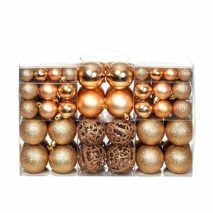 vidaXL Ensemble de boules de No&euml;l 100 pcs 3/4/6 cm Rose/Dor&eacute;