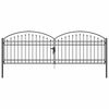 vidaXL Porte de Cl&ocirc;ture ASSEN 401 x 175,5 cm Acier Gris Verrouillable
