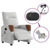 vidaXL Fauteuil de massage inclinable &eacute;lectrique gris nuage tissu