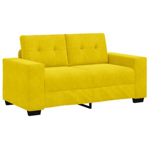 vidaXL | Canap&eacute; Loveseat | avec coussin Jaune Velours