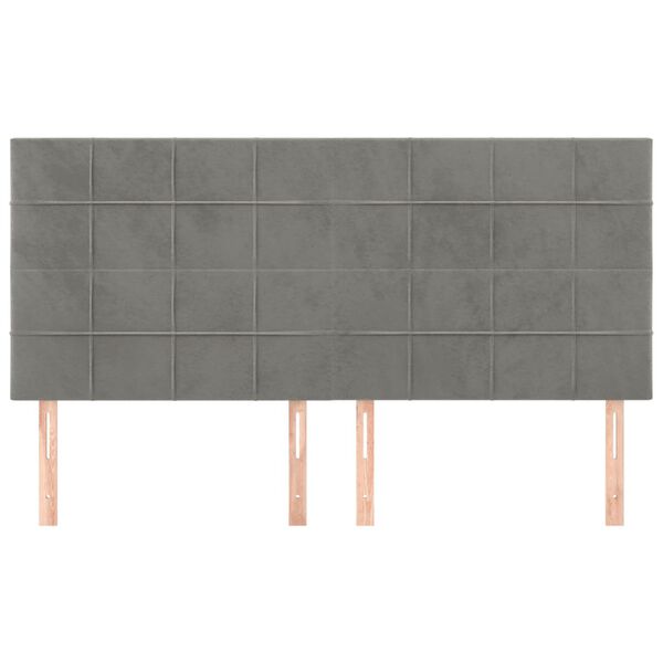 vidaXL T&ecirc;te de lit Gris clair 180x5x118/128 cm Velours