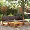 vidaXL Canap&eacute; de jardin sans accoudoirs avec coussins en bois d'acacia et rotin