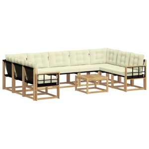 vidaXL Ensemble de canap&eacute;s d'ext&eacute;rieur 10 pc Blanc et cr&egrave;me