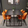Venture Home Chaises &agrave; manger lot de 2 Velvet noir et orange rouill&eacute;