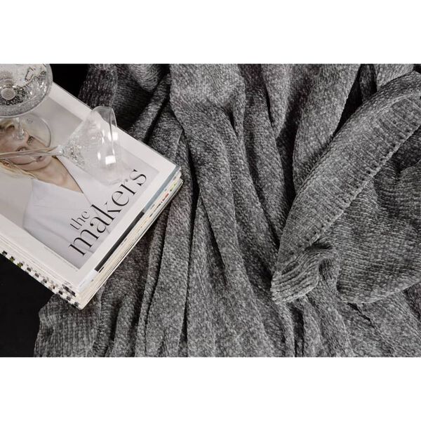 Venture Home Couverture Ally 170x130 cm polyester gris fonc&eacute;