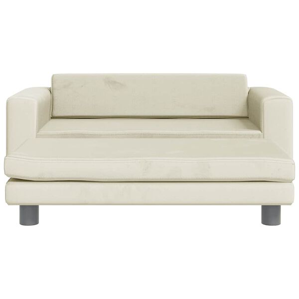 vidaXL Lit pour chien avec extension cr&egrave;me 100x50x30 cm velours