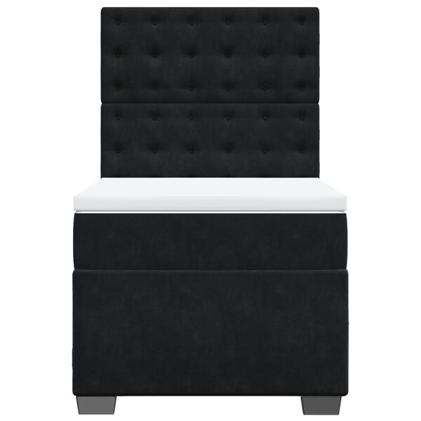 vidaXL Sommier &agrave; lattes de lit avec matelas Noir 90x190 cm Velours