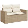 vidaXL Salon de jardin avec coussins 3 pcs beige résine tressée