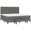 vidaXL Sommier &agrave; lattes de lit avec matelas Gris 200x200 cm Similicuir