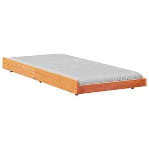 vidaXL Cadre de lit Brun cire 75 x 190 cm Pin massif
