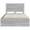 vidaXL Cadre de lit avec tiroir Gris Sonoma 120 x 190 cm Pin massif