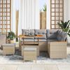 vidaXL Ensemble de canap&eacute; de jardin 8 pcs Beige polyrotin
