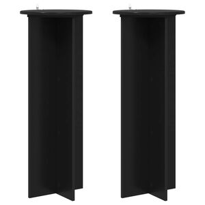 vidaXL Support de Plante 2 pi&egrave;ces Noir &Oslash;40 x 100 cm Bois d'ing&eacute;nierie