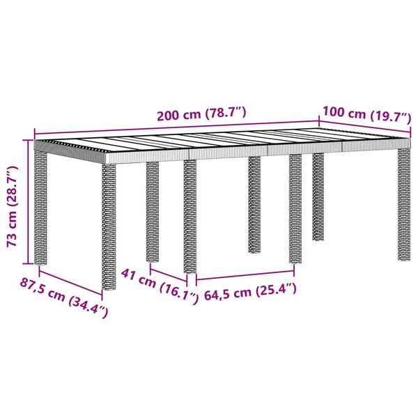 vidaXL Ensemble de salle &agrave; manger pour jardin 7 pcs Marron
