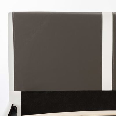 vidaXL Cadre de lit Gris et blanc Similicuir 180 x 200 cm