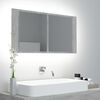 vidaXL Armoire de salle de bain &agrave; miroir LED Gris b&eacute;ton Acrylique