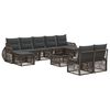 vidaXL Ensemble de canap&eacute; de jardin 10 pc Gris et Gris fonc&eacute; polyrotin