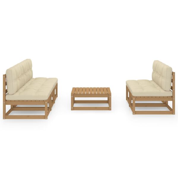 vidaXL Salon de jardin 6 pcs avec coussins Bois de pin massif
