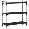 vidaXL Biblioth&egrave;que &agrave; 3 niveaux noir 80x30x86 cm bois d'ing&eacute;nierie