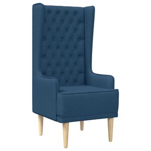 vidaXL Chaise &agrave; dossier haut avec boutons capitonn&eacute;s Bleu Tissu