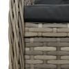vidaXL Ensemble à manger de jardin et coussins 7 pcs gris rotin