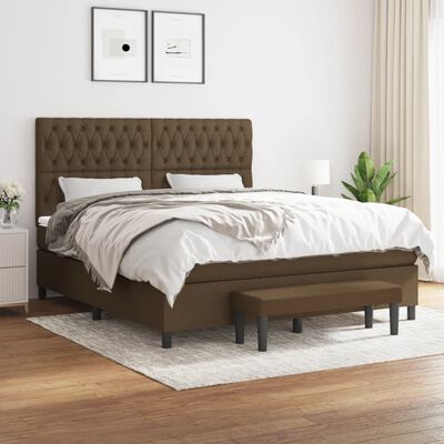 vidaXL Sommier à lattes de lit avec matelas Marron foncé 180x200 cm