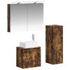 vidaXL Ensemble de mobilier de salle de bain 4 pc Ch&ecirc;ne fum&eacute;