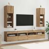 vidaXL Meubles TV muraux 2 pcs Ch&ecirc;ne artisanal 30,5 x 30 x 90 cm