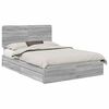 vidaXL Lit de Rangement Gris Sonoma 150 x 200 cm Bois d'ing&eacute;nierie