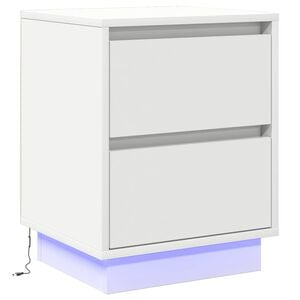 vidaXL Cabinet de chevet Blanc 39 x 34,5 x 50 cm Bois d'ing&eacute;nierie