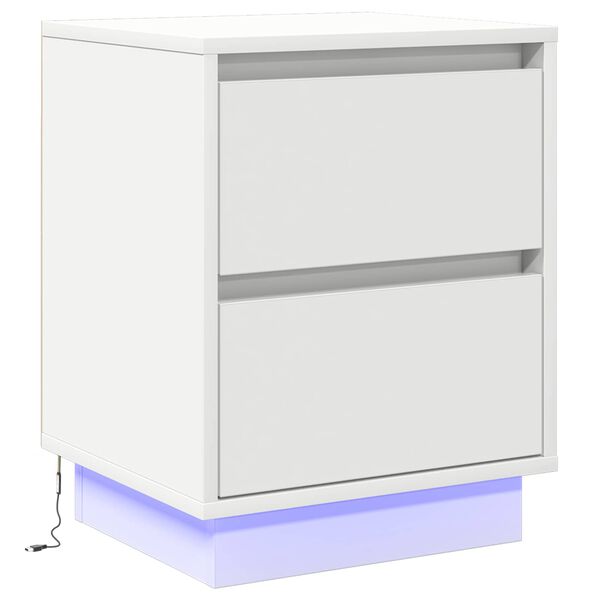 vidaXL Cabinet de chevet Blanc 39 x 34,5 x 50 cm Bois d'ing&eacute;nierie
