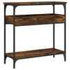 vidaXL Table console avec &eacute;tag&egrave;re ch&ecirc;ne fum&eacute; 75x29x75 cm