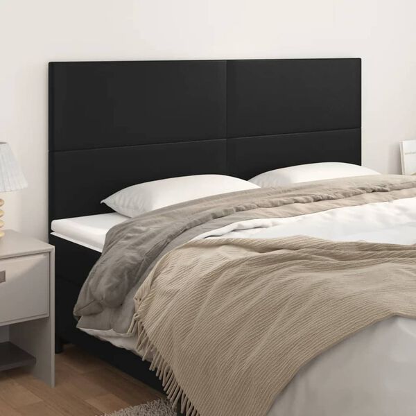 vidaXL T&ecirc;te de lit Noir 200x5x118/128 cm Similicuir