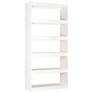 vidaXL Biblioth&egrave;que/S&eacute;parateur de pi&egrave;ce Blanc 80x30x167,4cm Pin massif