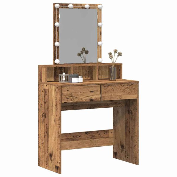 vidaXL Coiffeuse Bois Ancien 80 x 41 x 144,5 cm Bois d'ing&eacute;nierie