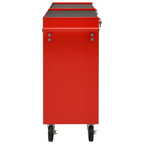 vidaXL Chariot &agrave; outils avec 10 tiroirs Acier Rouge