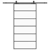 vidaXL Porte coulissante kit de quincaillerie noir 102x205cm verre ESG