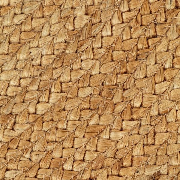 vidaXL Tapis tressé avec bord brodé 90 cm Jute Rond