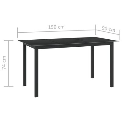 vidaXL Ensemble de salle à manger de jardin 10 pcs Noir et anthracite