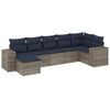 vidaXL Ensemble de canap&eacute; de jardin 7 pcs avec coussins gris r&eacute;sine tress&eacute;e