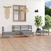 vidaXL Salon de jardin 5 pcs Gris Bois de pin massif