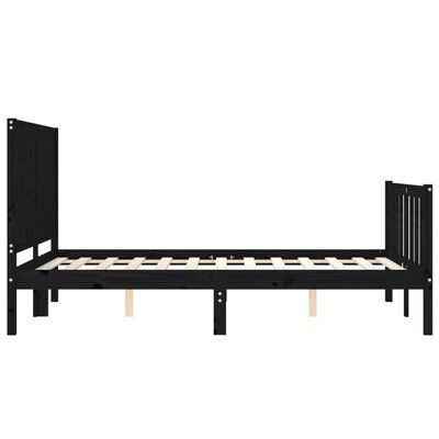 vidaXL Cadre de lit sans matelas noir 120x200 cm bois de pin massif