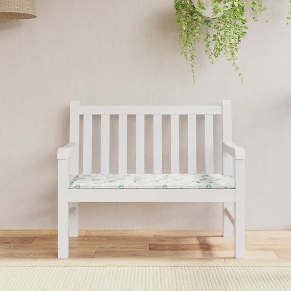 vidaXL Coussin de banc de jardin motif de feuilles 120x50x3 cm