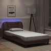 vidaXL Cadre de lit avec LED sans matelas Hvar marron 100x200 cm