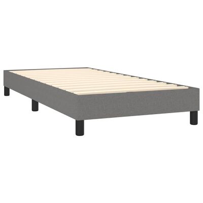 vidaXL Sommier à lattes de lit avec matelas Gris foncé 80x200 cm Tissu