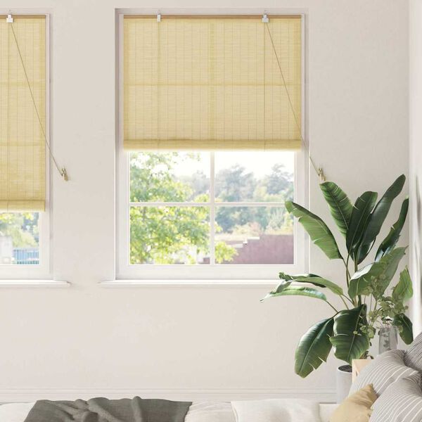vidaXL Store enrouleur avec des rideaux Nature 110 x 220 cm Bambou
